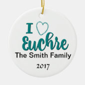 I Love Euchre Personalized Design Keramisch Ornament (Voorkant)