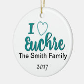 I Love Euchre Personalized Design Keramisch Ornament (Links)