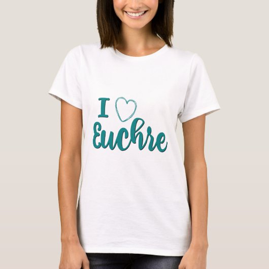 I Love Euchre Personalized Design T-shirt (Voorkant)