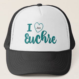 I Love Euchre Personalized Design Trucker Pet