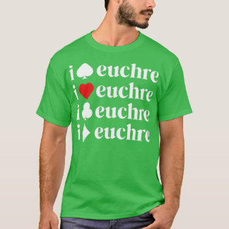 I Love Euchre Shirt Women Kaart Game Player