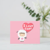 I Love Ewe Cute Sheep Pun Humor Briefkaart (Staand voorkant)