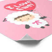 I Love Ewe Cute Sheep Pun Humor Poster (Hoek)
