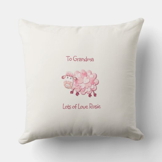 I Love Ewe Pink Cushion  Kussen (Achterkant)