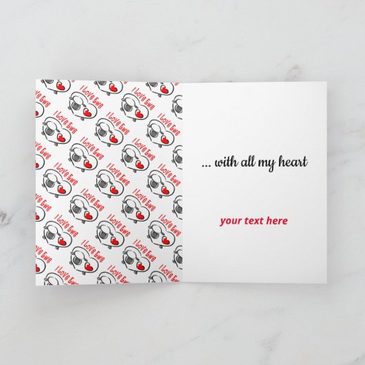 I Love Ewe Romantic Quottes Kaart (Binnen)
