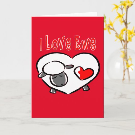 I Love Ewe Romantic Quottes Kaart (Gele Bloem)