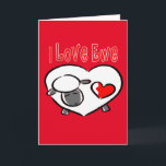 I Love Ewe Romantic Quottes Kaart<br><div class="desc">Ik hou van Ewe. Dit leuke en knuffelige schapenontwerp is een leuke en speelse manier om je liefde te delen bij Valentijnsdag, Moederdag, Birthdays of een speciale gelegenheid. Labels: "Ik hou van je", "gelukkige valentijnsdag", "schattige rode en witte strepen", "speelse romantische lol", "ik hou van ooien", "grappige griesschapen", "verjaardagsgeschenken" voor...</div>
