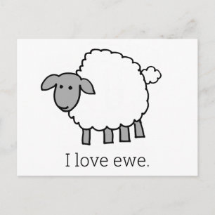 I Love Ewe Sheep Briefkaart