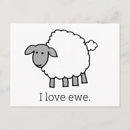 I Love Ewe Sheep Briefkaart (Voorkant)