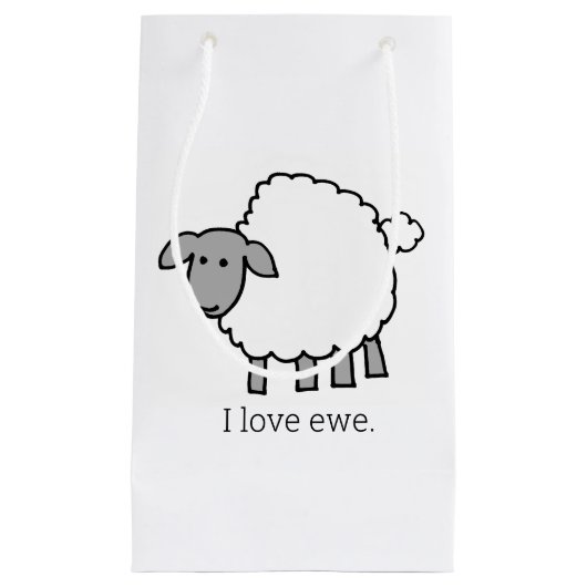 I Love Ewe Sheep Klein Cadeauzakje (Voorkant)