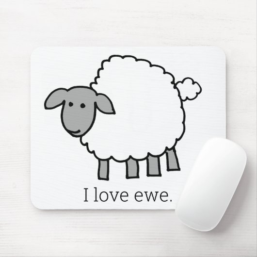 I Love Ewe Sheep Muismat (Met muis)