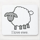 I Love Ewe Sheep Muismat (Voorkant)