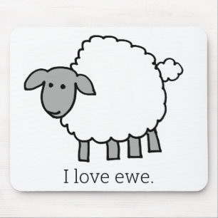 I Love Ewe Sheep Muismat