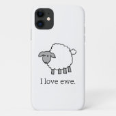 I Love Ewe Sheep Phone Case (Achterkant)