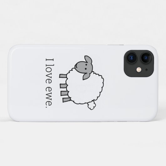 I Love Ewe Sheep Phone Case (Achterkant (horizontaal))