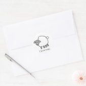 I Love Ewe Sheep Round Sticker (Envelop)