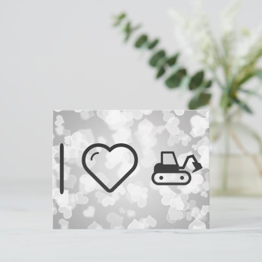 I Love Excavators Briefkaart (Staand voorkant)