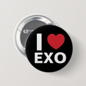 I Love Exo Button (zwart) (Voorkant /achterkant)