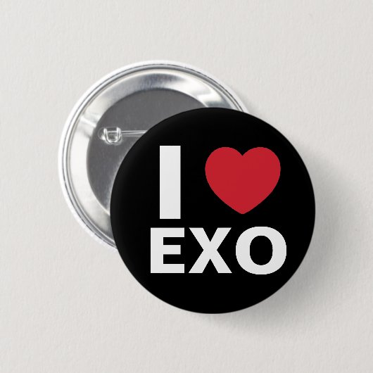 I Love Exo Button (zwart) (Voorkant /achterkant)