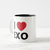 I Love Exo Cup Tweekleurige Koffiemok (Voorkant links)