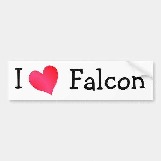 I Love Falcon Bumpersticker (Voorkant)