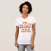 I Love Fall Leaves Football and Pumpkin Spice T-shirt (Voorkant volledig)