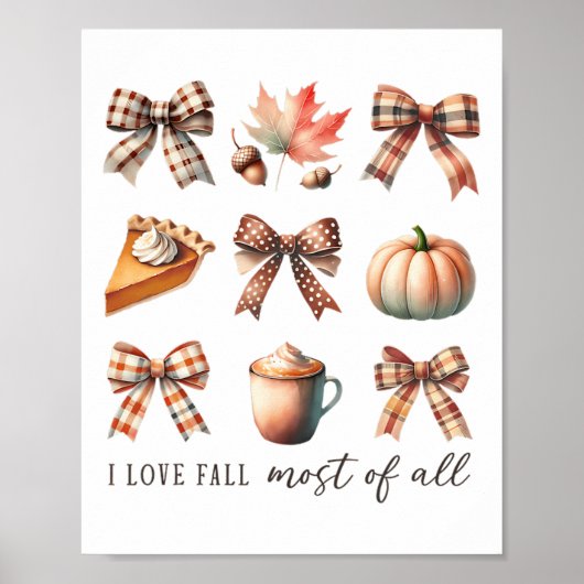I Love Fall Most Of All Fall Season Thanksgiving Poster (Voorkant)