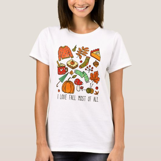 I love fall most of all Thanksgiving T-shirt (Voorkant)