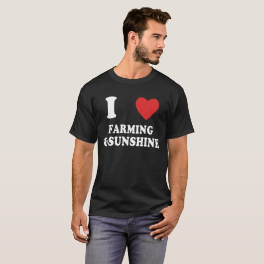 I Love Farming and Sunshine Farmers Country Weste T-shirt (Voorkant volledig)