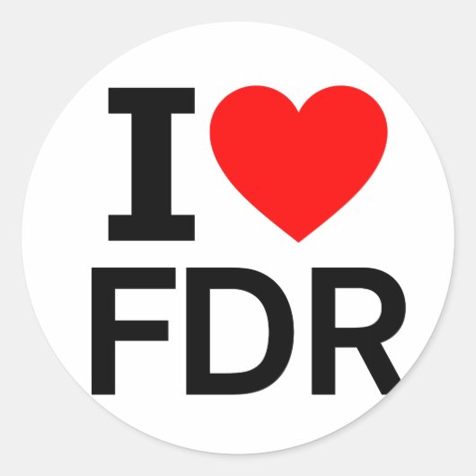 I Love FDR Ronde Sticker (Voorkant)