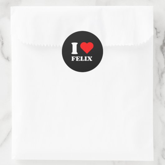 I Love Felix I Heart Felix Name Y2k Valentines Day Ronde Sticker (Tas)
