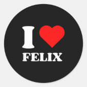 I Love Felix I Heart Felix Name Y2k Valentines Day Ronde Sticker (Voorkant)