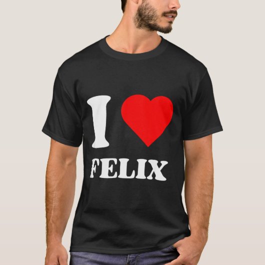 I Love Felix I Heart Felix Name Y2k Valentines Day T-shirt (Voorkant)