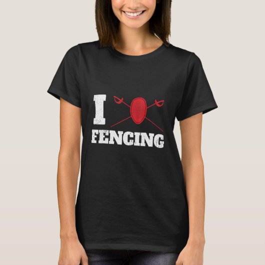 I Love Fencing Design Fencer T-shirt (Voorkant)