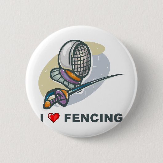 I Love Fencing Ronde Button 5,7 Cm (Voorkant)