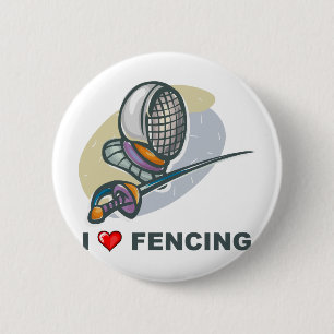 I Love Fencing Ronde Button 5,7 Cm
