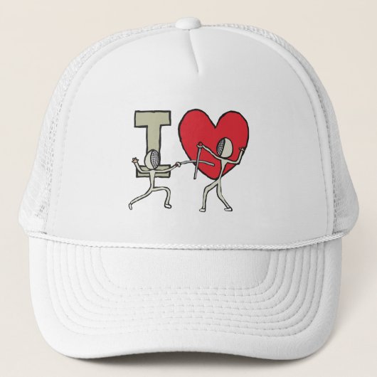 I Love Fencing Trucker Pet (Voorkant)