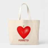 I Love Ferrets with Red Heart Grote Tote Bag (Voorkant)