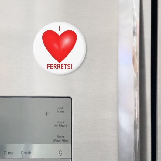 I Love Ferrets with Red Heart Magneet (Insitu (Koelkast))