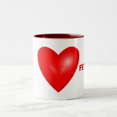 I Love Ferrets with Red Heart Tweekleurige Koffiemok (Center)