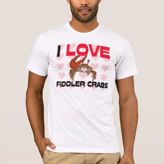 I Love Fiddler Crabs T-shirt (Voorkant)