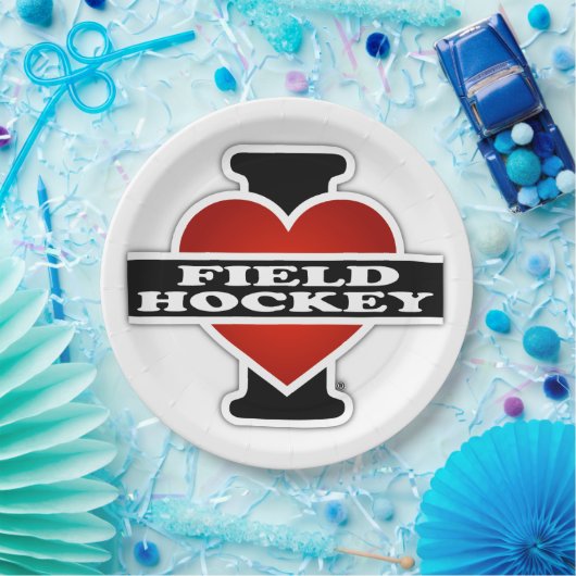 I Love Field Hockey Papieren Bordje (Feest)