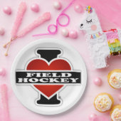 I Love Field Hockey Papieren Bordje (Feest)