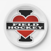 I Love Field Hockey Papieren Bordje (Voorkant)