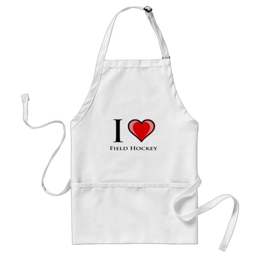 I Love Field Hockey Standaard Schort (Voorkant)