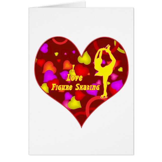 I Love Figuur Skating Retro Design Heart (Voorkant)