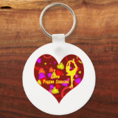 I Love Figuur Skating Retro Design Heart Sleutelhanger (Voorkant)
