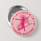 I Love Figuur Skating Ronde Button 7,6 Cm (Voorkant /achterkant)