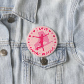 I Love Figuur Skating Ronde Button 7,6 Cm (In situ)