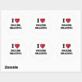 I Love Figuur Skating Ronde Sticker (Vel)